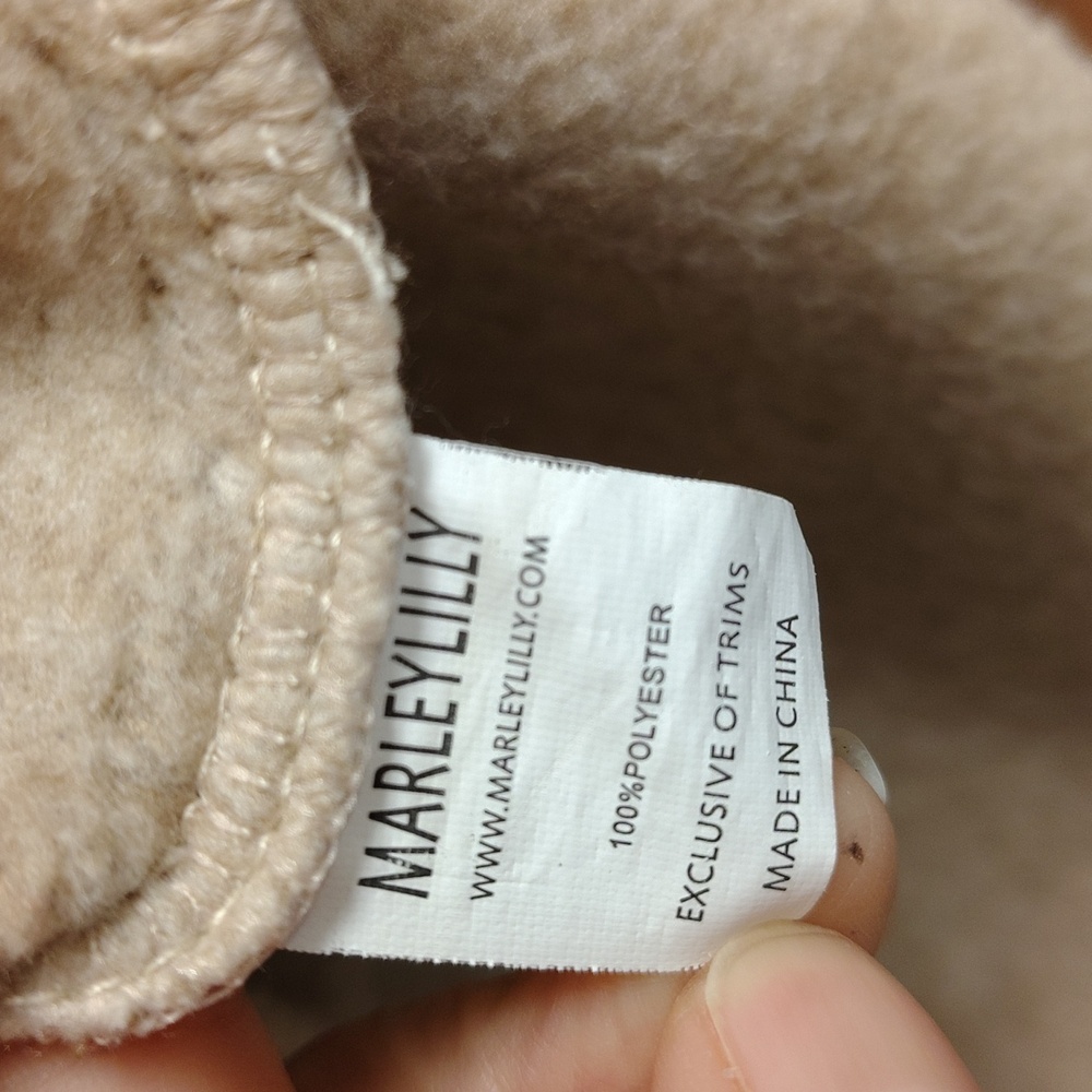 MarleyLilly Brown and Cream Quilted Fleece Pullover - Picture 9 of 11
